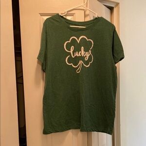 Green T-Shirt with Lucky Clover Design